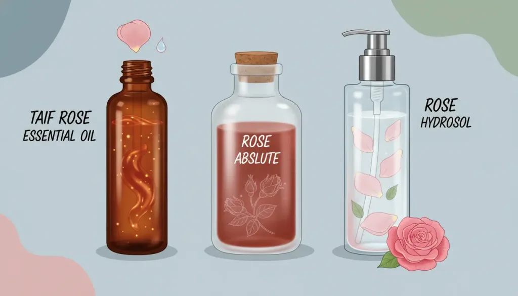 Taif Rose Essential Oil vs Rose Absolute vs Rose Hydrosol