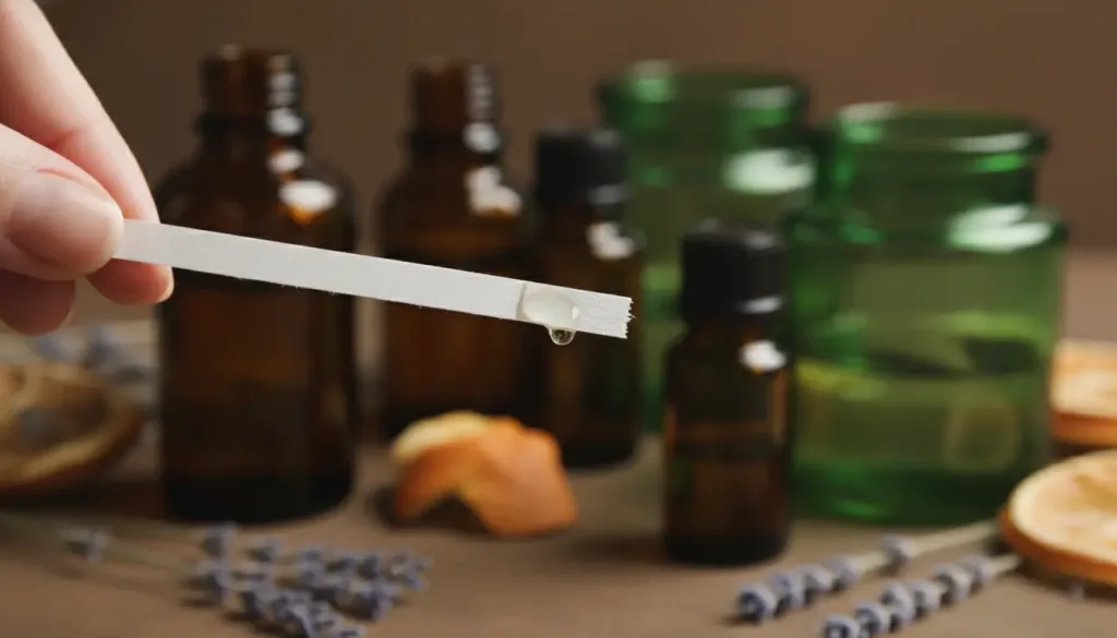 smelling strip infused with Taif Rose essential oil