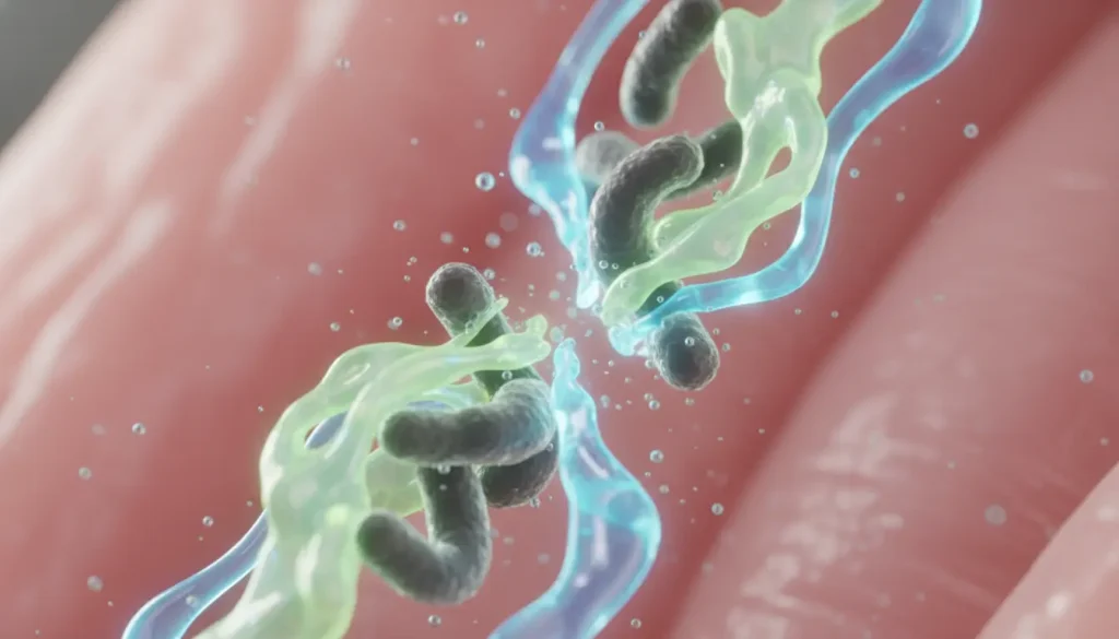 bacteria being eliminated in a mouth environment