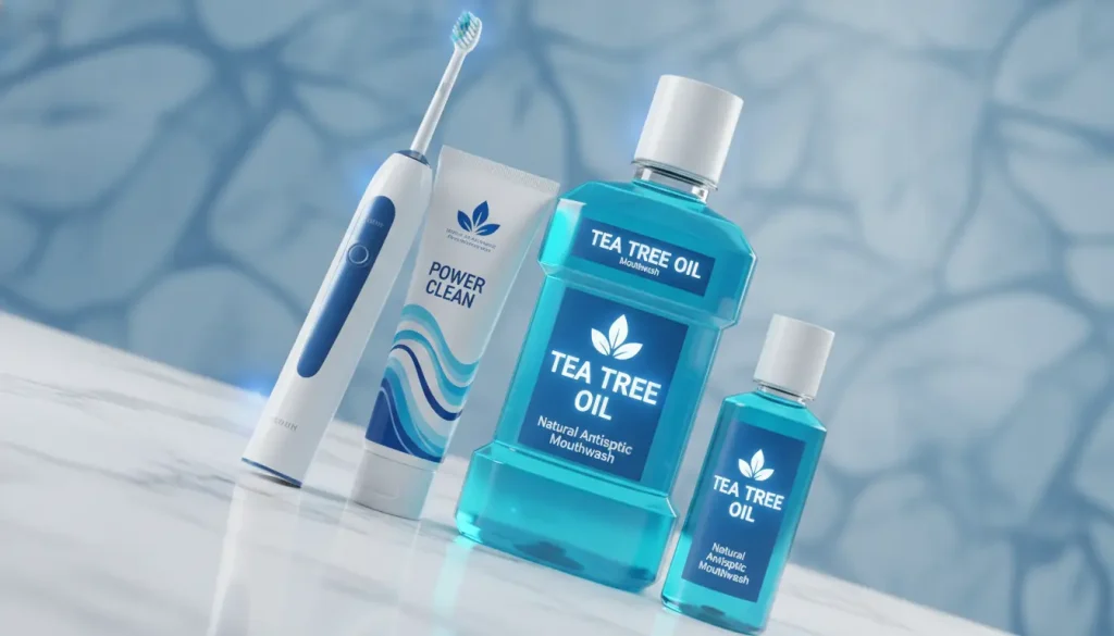 dentist is pointing to a dental model or diagram, explaining oral health