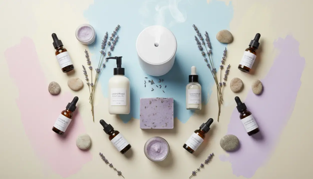 soap, lotion, diffuser lavender 40-42 essential oil applications