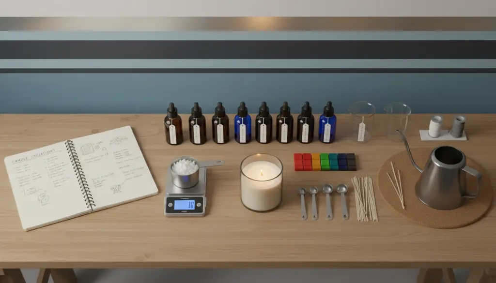 candle-making tools and ingredients