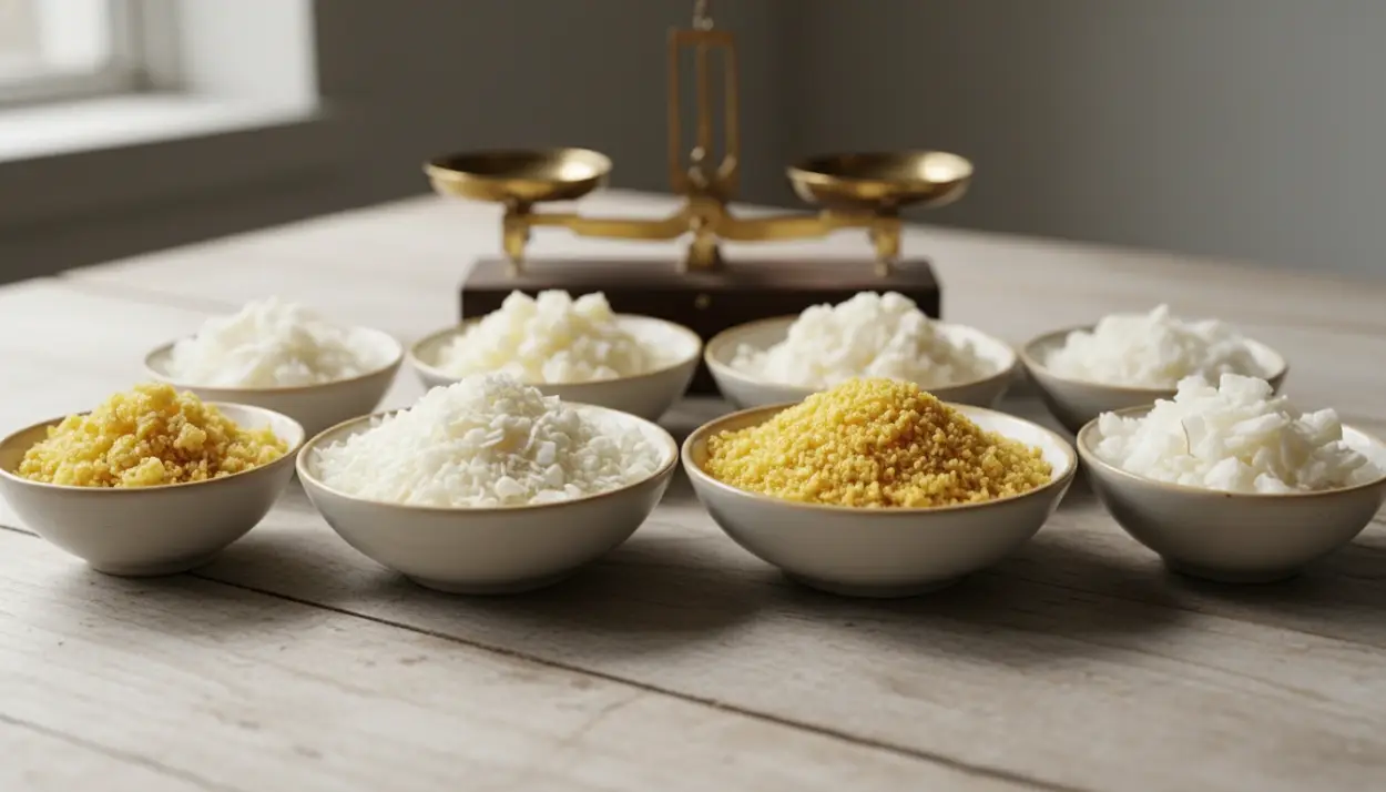 candle waxes (soy, beeswax, coconut wax)