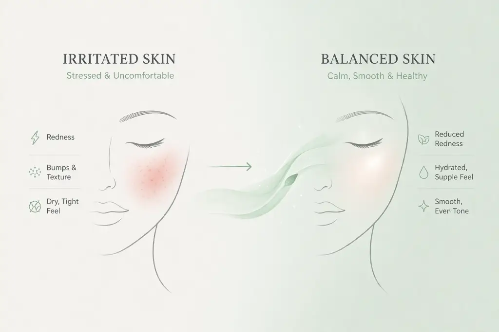 Skin transformation from irritation to balance