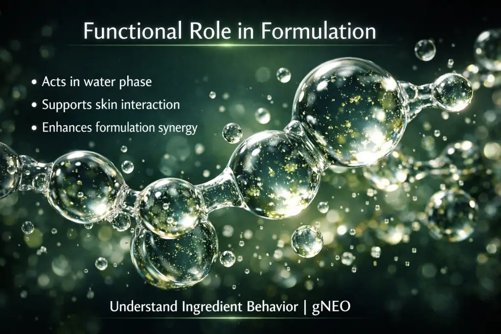 Water molecules in glowing formulation