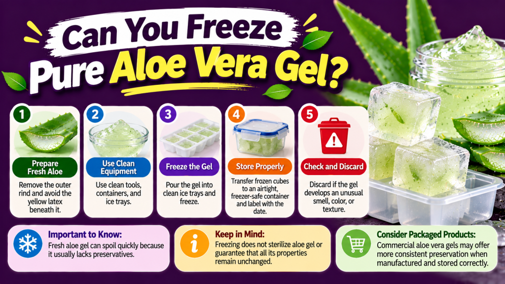 Freeze Pure Aloe Vera Gel Safely