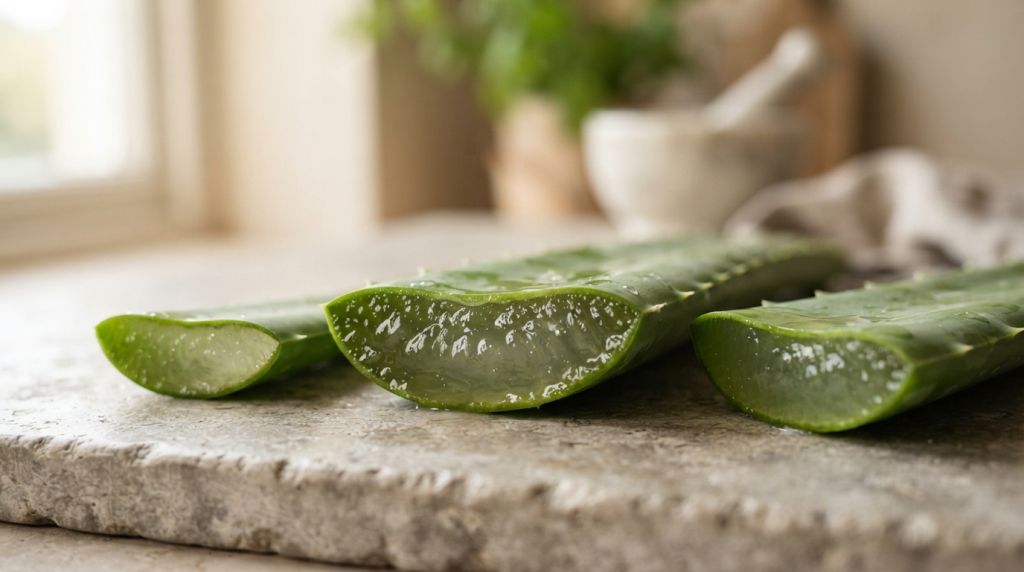 fresh green aloe vera plant leaves